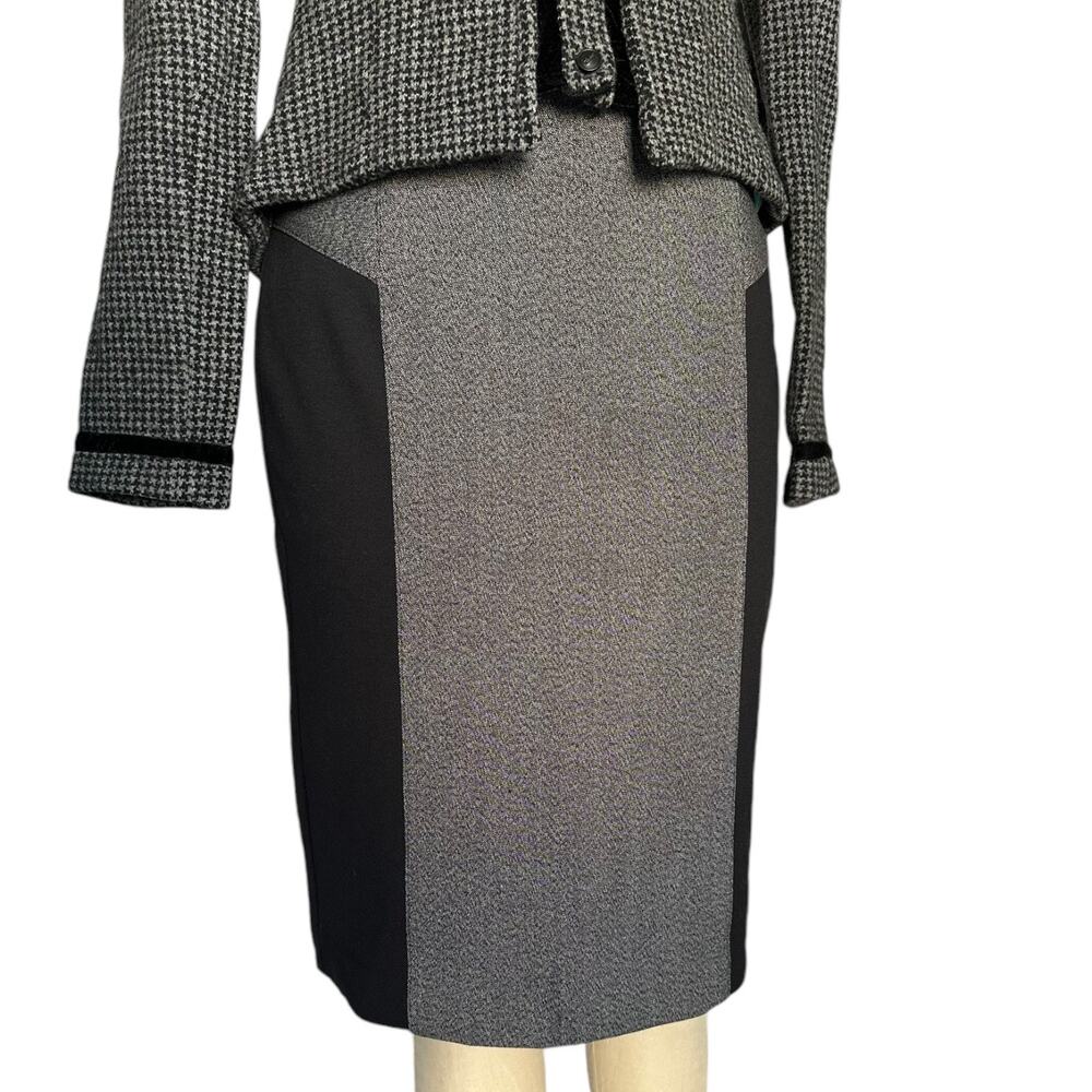 Womens Skirt Size 4 Black Grey Professional Structured Pencil Office Siren Work - Picture 7 of 8